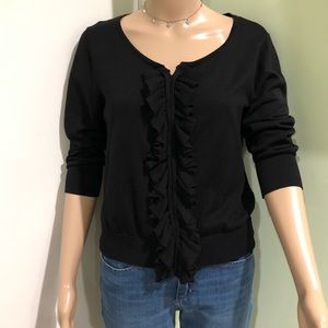August Silk black cardigan sweater Cotton blend M